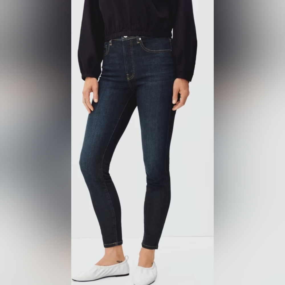 EVERLANE - The Authentic Stretch High-Rise Skinny Jeans – Deep Indigo-Dark Wash